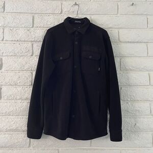 Tavik Shirt Jacket Flannel Black Mens Medium, Beach Culture